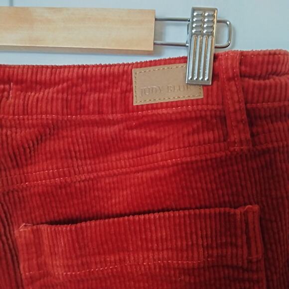 Judy Blue Sz 30 Burnt Red Corduroy Carpenter Pants Stretch Slim Fit - Picture 7 of 9
